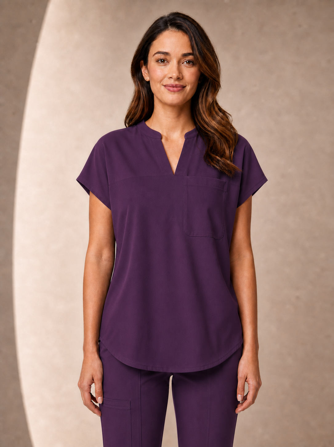 Women's Aegis Diamond Neckline Scrub Top - Air Flex Heavy Purple