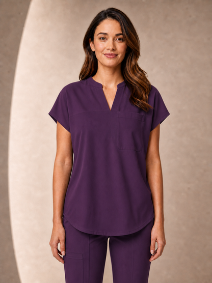 Women's Aegis Diamond Neckline Scrub Top - Air Flex Heavy Purple