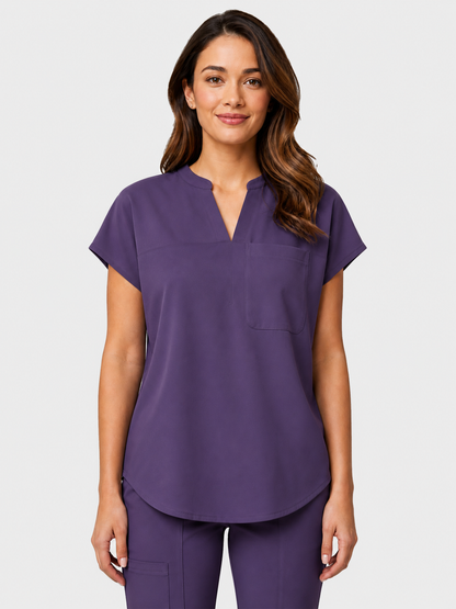 Women's Aegis Diamond Neckline Scrub Top - Air Flex Heavy Deep Purple