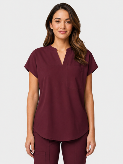 Women's Aegis Diamond Neckline Scrub Top - Air Flex Heavy Maroon