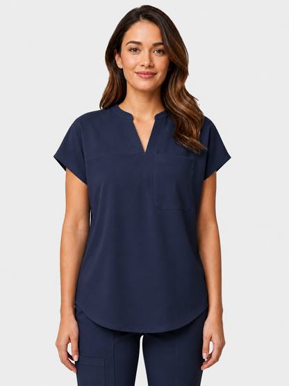 Women's Aegis Diamond Neckline Scrub Top - Air Flex Heavy Navy Blue