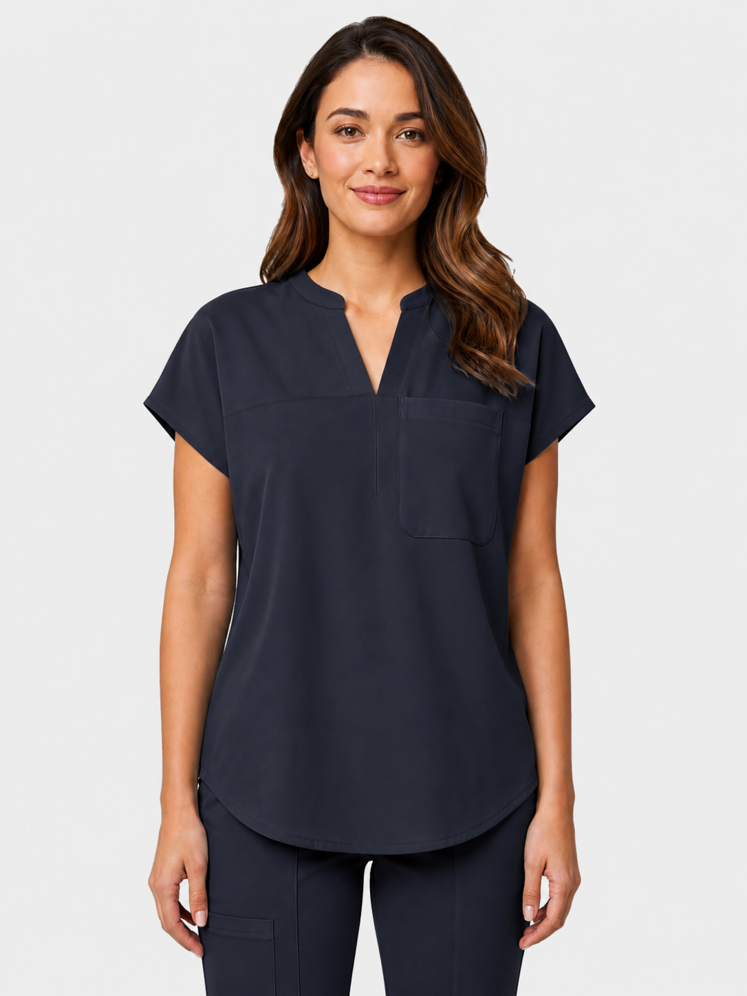 Women's Aegis Diamond Neckline Scrub Top - Air Flex Heavy Dark Teal