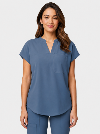 Women's Aegis Diamond Neckline Scrub Top - Air Flex Heavy Indigo