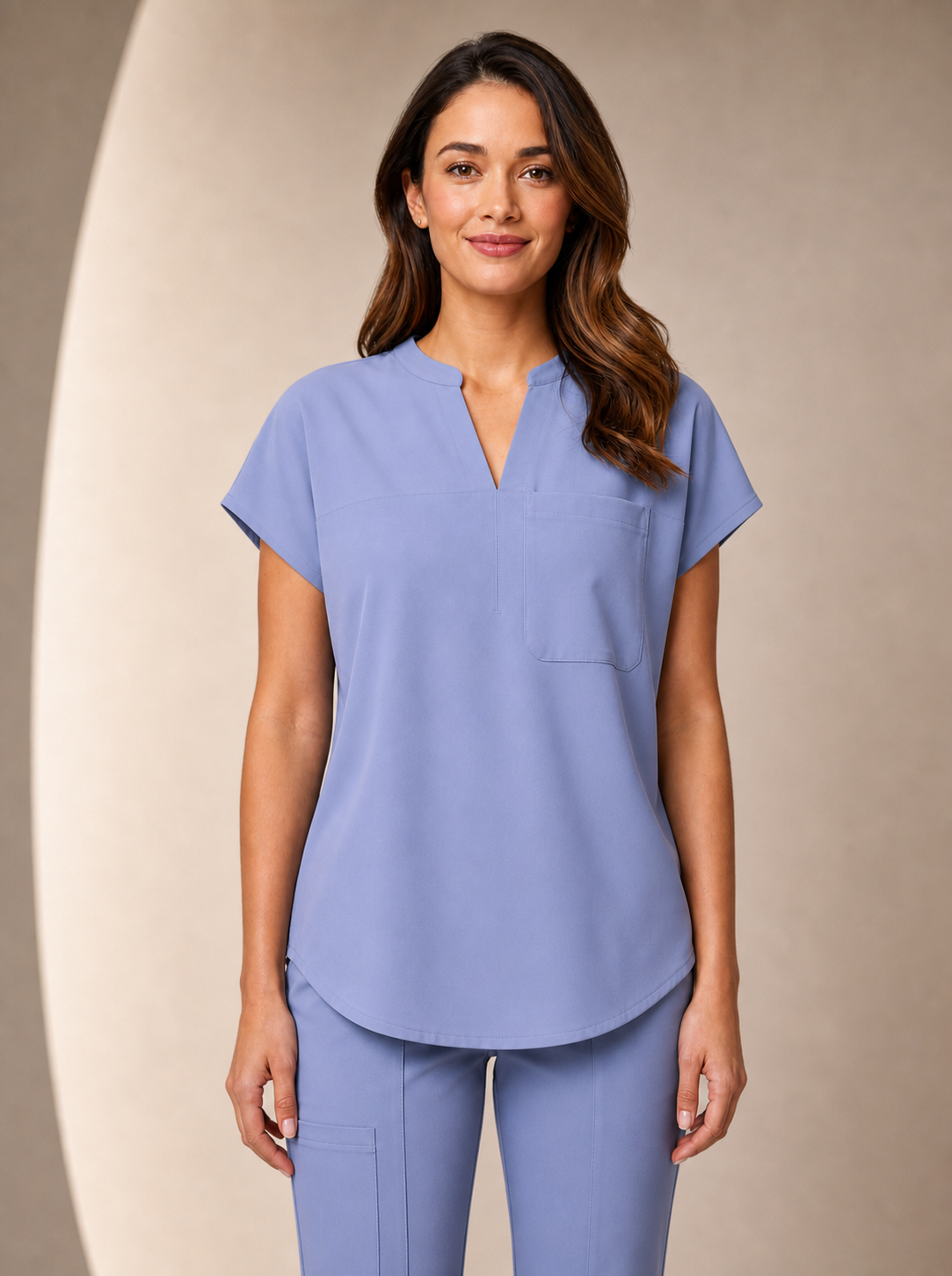 Women's Aegis Diamond Neckline Scrub Top - Shield Weave Light Purplish Blue