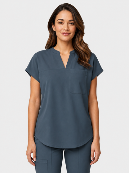 Women's Aegis Diamond Neckline Scrub Top - Air Flex Heavy Dark Slate Blue