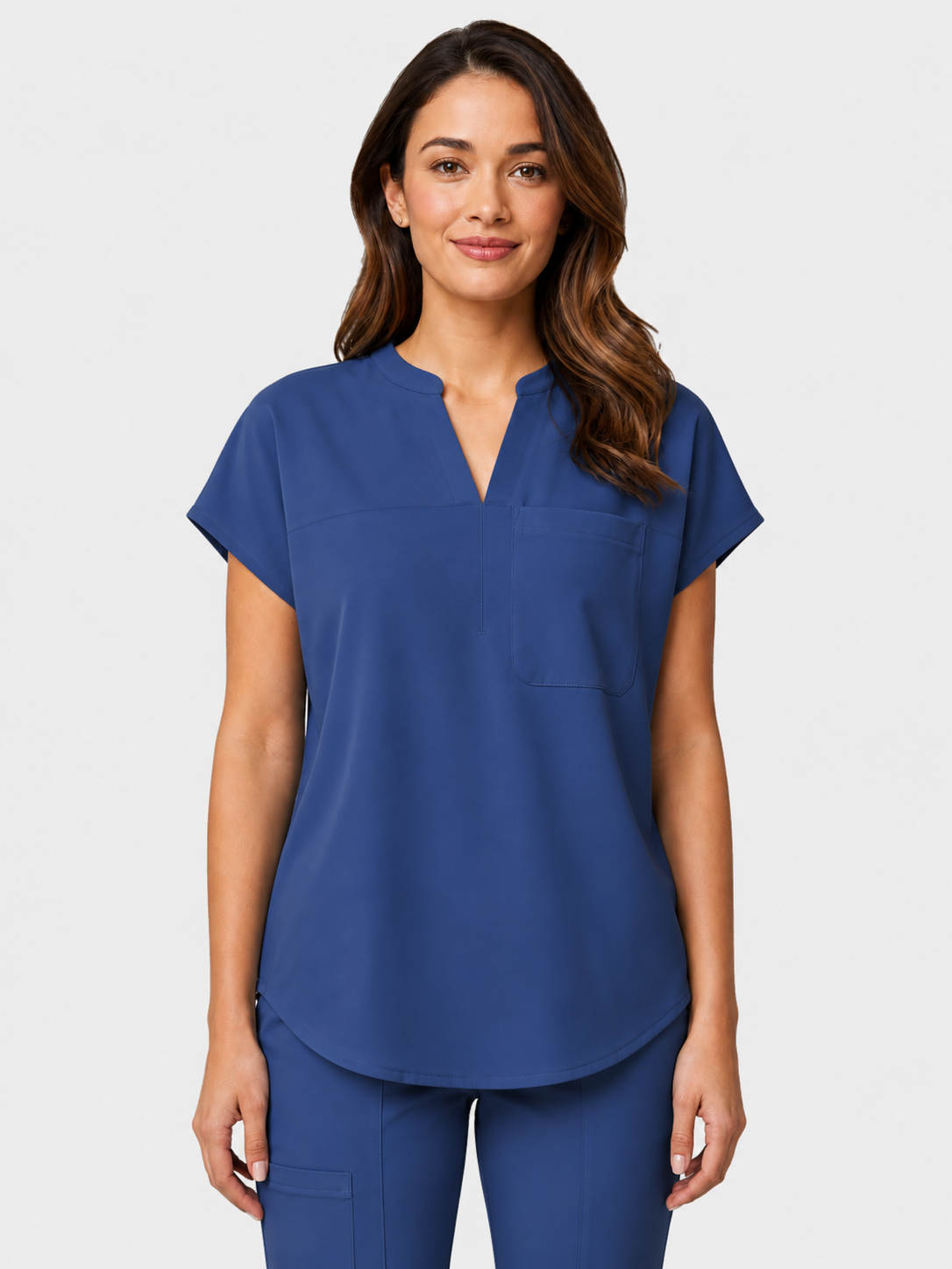Women's Aegis Diamond Neckline Scrub Top - Air Flex Heavy Royal Blue
