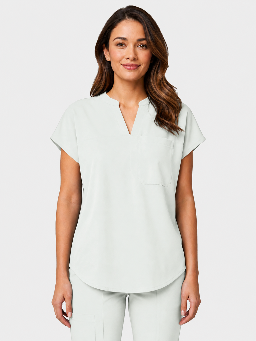 Women's Aegis Diamond Neckline Scrub Top - Air Flex Heavy Warm White