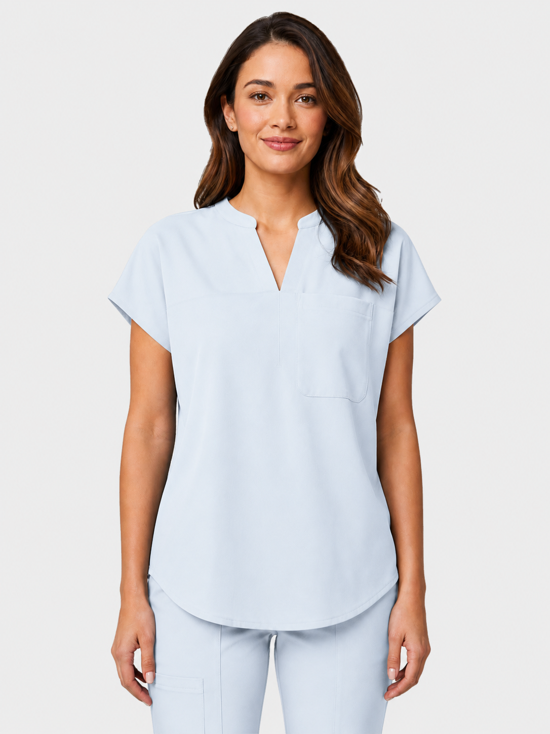 Women's Aegis Diamond Neckline Scrub Top - Air Flex Heavy White