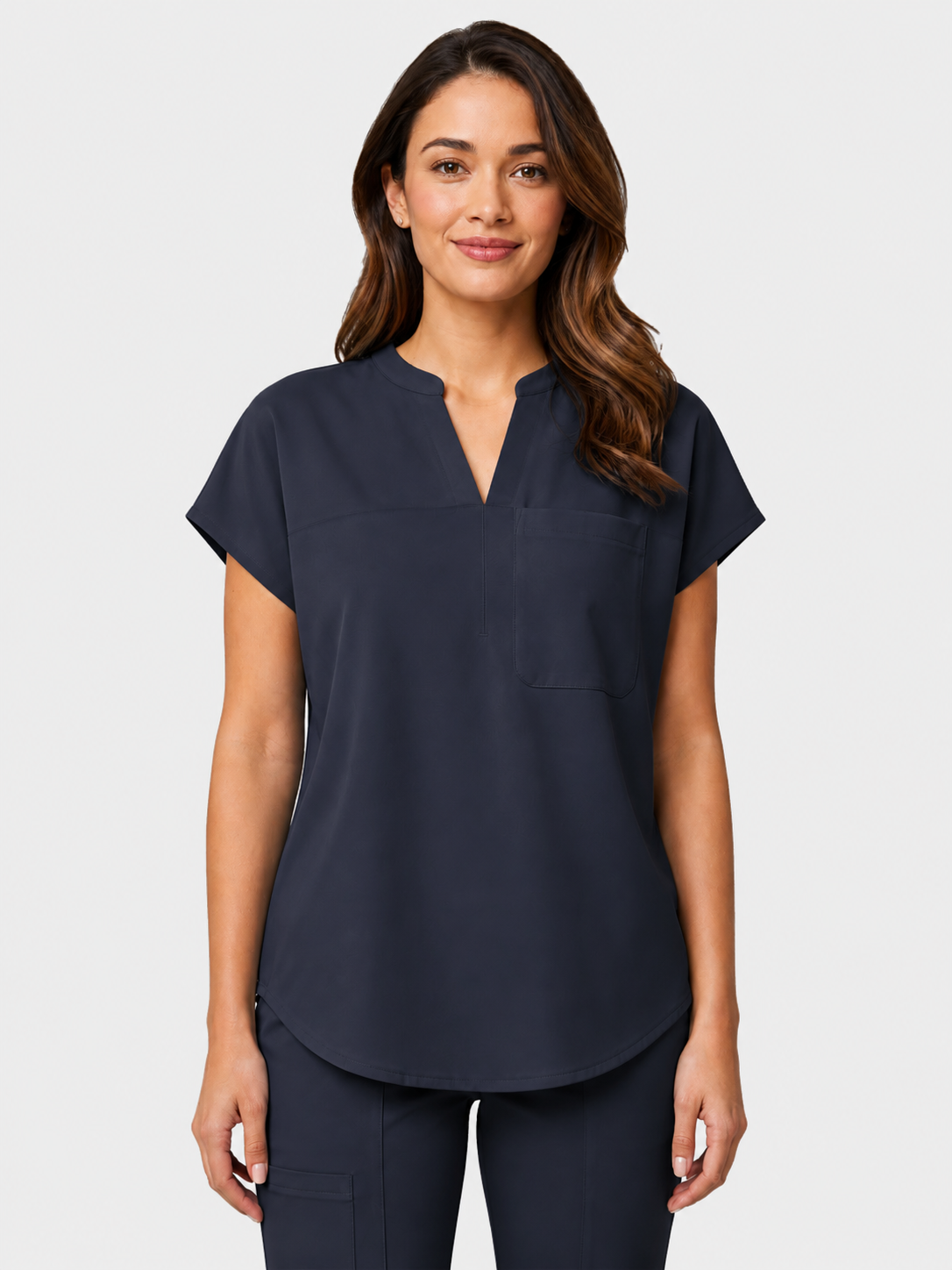 Women's Aegis Diamond Neckline Scrub Top - Cotton Flex Dark Teal