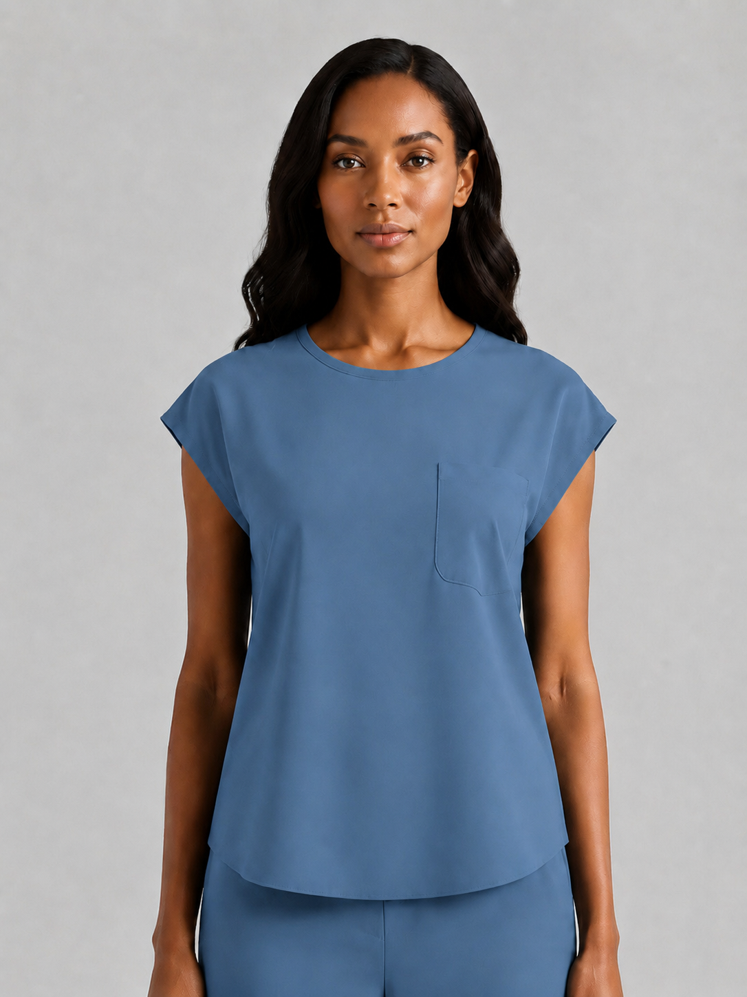 Women's Aegis Cap Sleeve Pocket Scrub Top - Air FlexIndigo