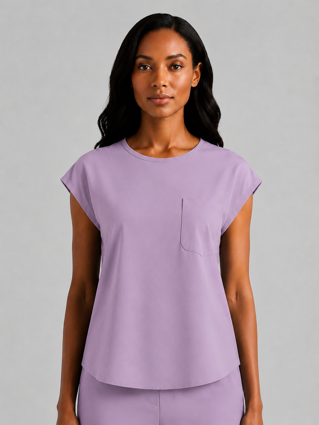 Women's Aegis Cap Sleeve Pocket Scrub Top - Air FlexMauve