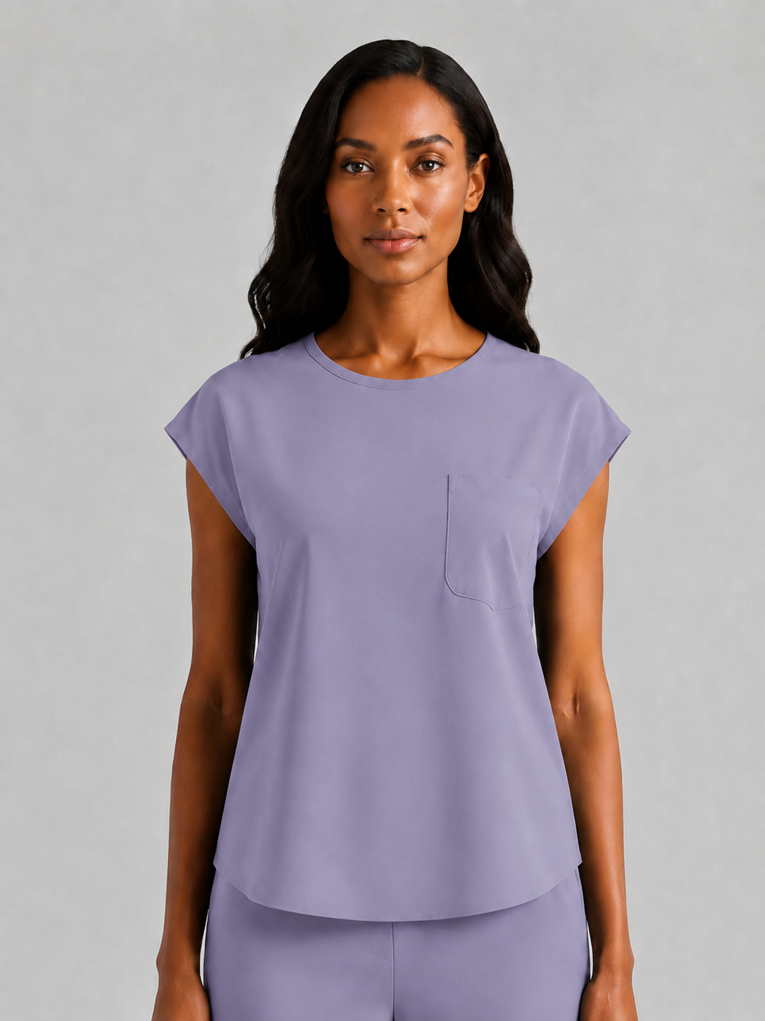 Women's Aegis Cap Sleeve Pocket Scrub Top - Air FlexLavender