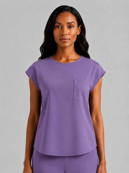Women's Aegis Cap Sleeve Pocket Scrub Top - Air FlexLilac