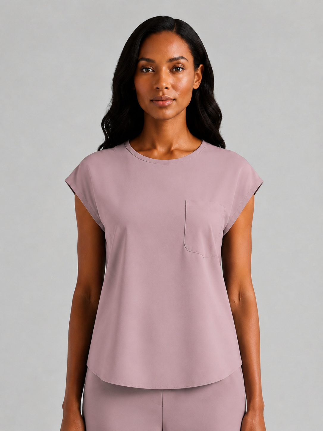 Women's Aegis Cap Sleeve Pocket Scrub Top - Air FlexLight Apricot