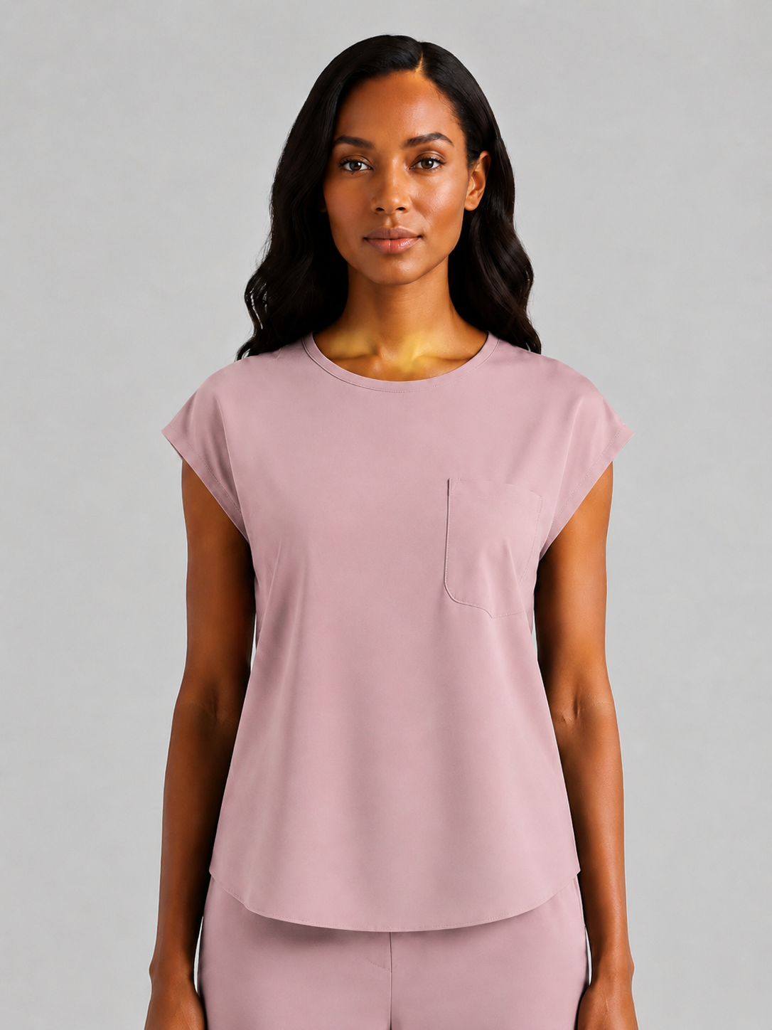 Women's Aegis Cap Sleeve Pocket Scrub Top - Air FlexLight Pink