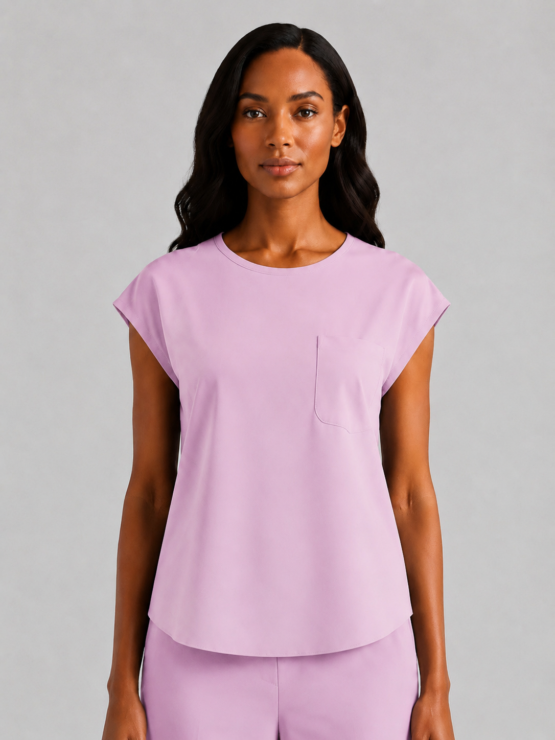 Women's Aegis Cap Sleeve Pocket Scrub Top - Air Flex Heavy Blush Pink