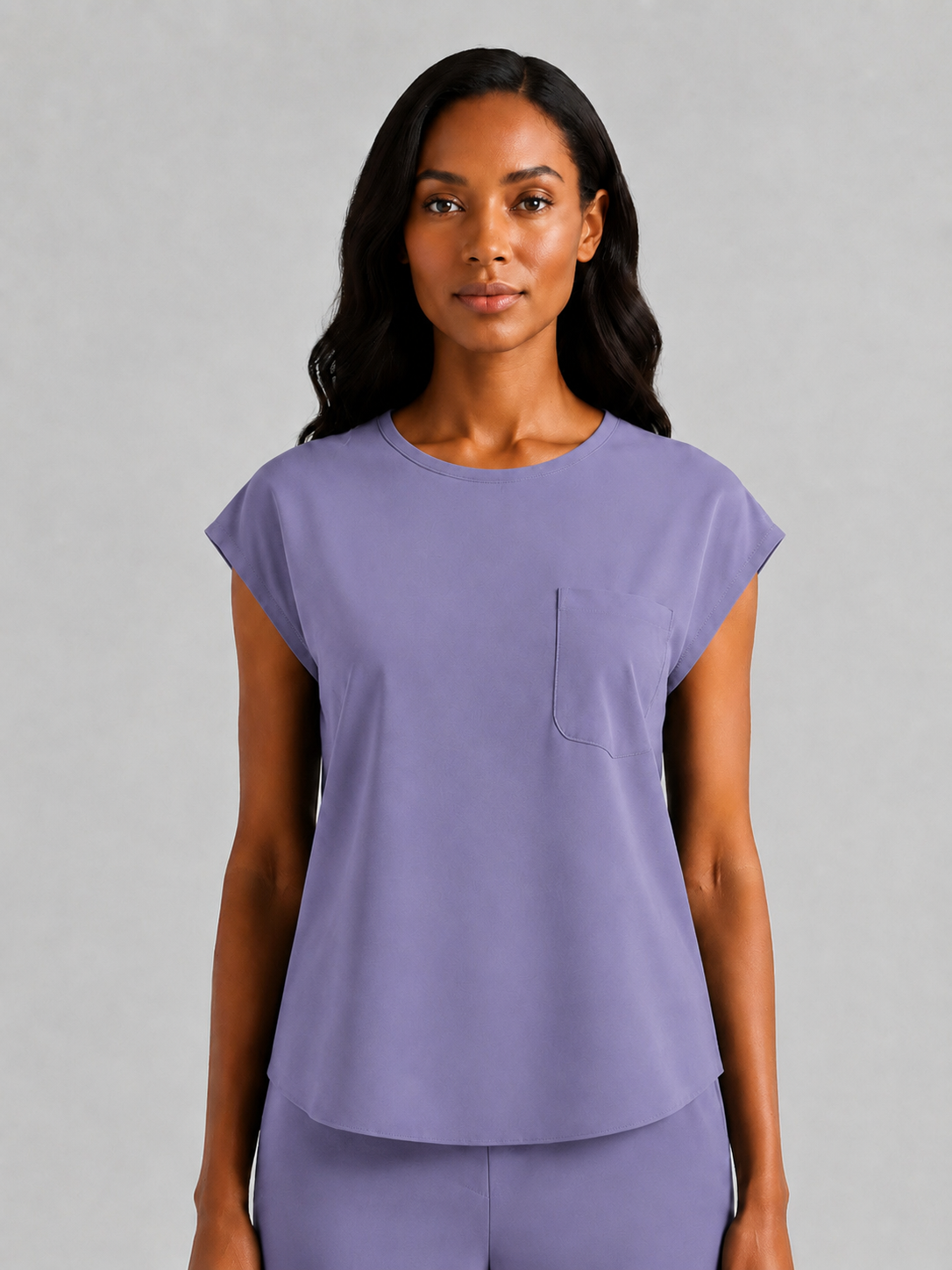 Women's Aegis Cap Sleeve Pocket Scrub Top - Air Flex Heavy Lilac