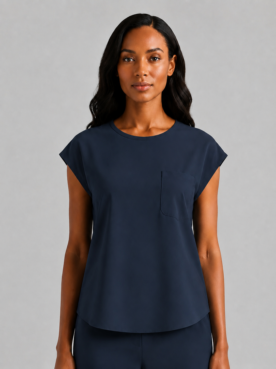 Women's Aegis Cap Sleeve Pocket Scrub Top - Air Flex Heavy Dark Teal
