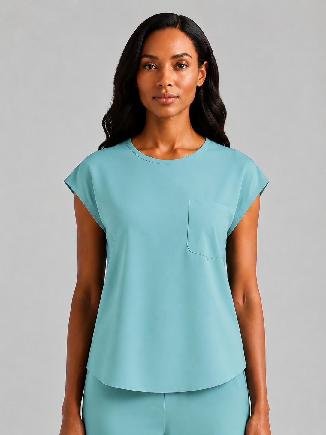 Women's Aegis Cap Sleeve Pocket Scrub Top - Air Flex Heavy Vivid Green