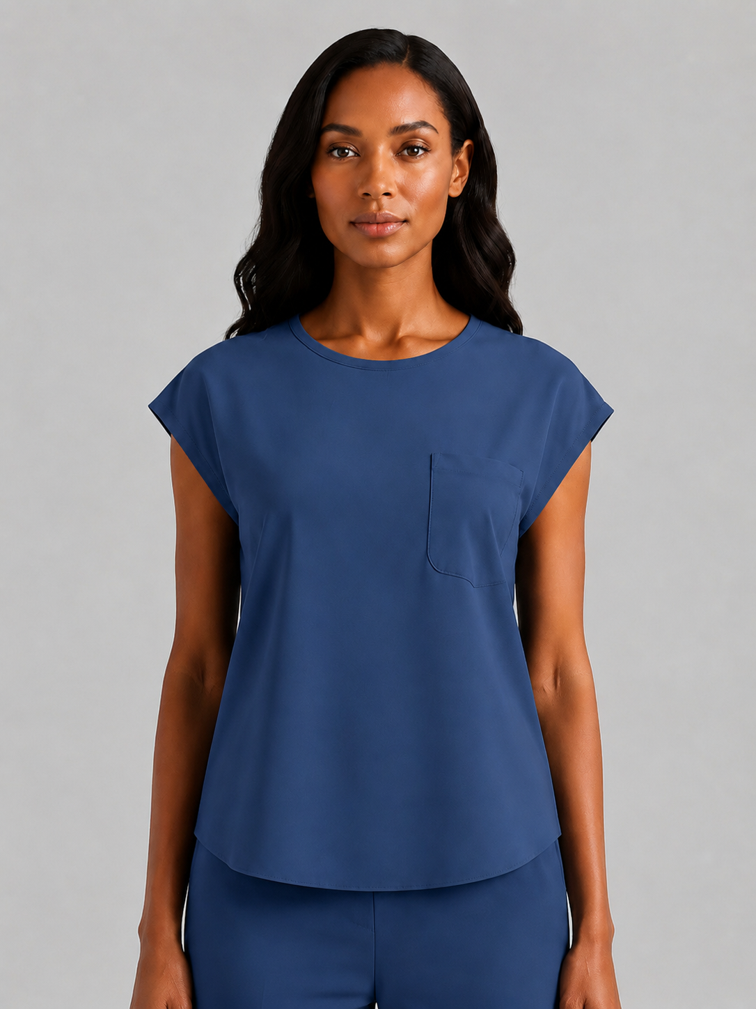 Women's Aegis Cap Sleeve Pocket Scrub Top - Air Flex Heavy Royal Blue
