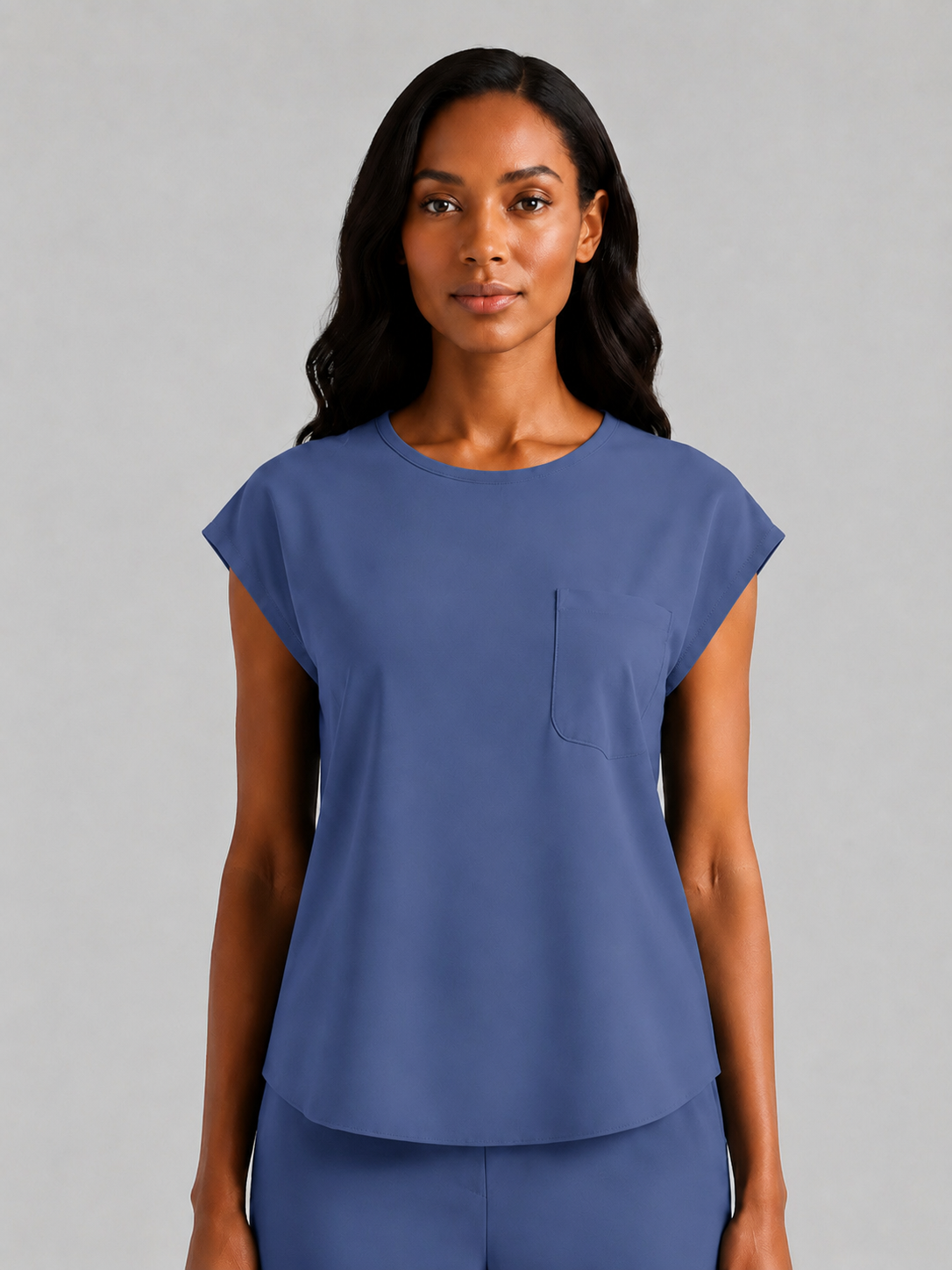 Women's Aegis Cap Sleeve Pocket Scrub Top - Cotton FlexBlue Violet