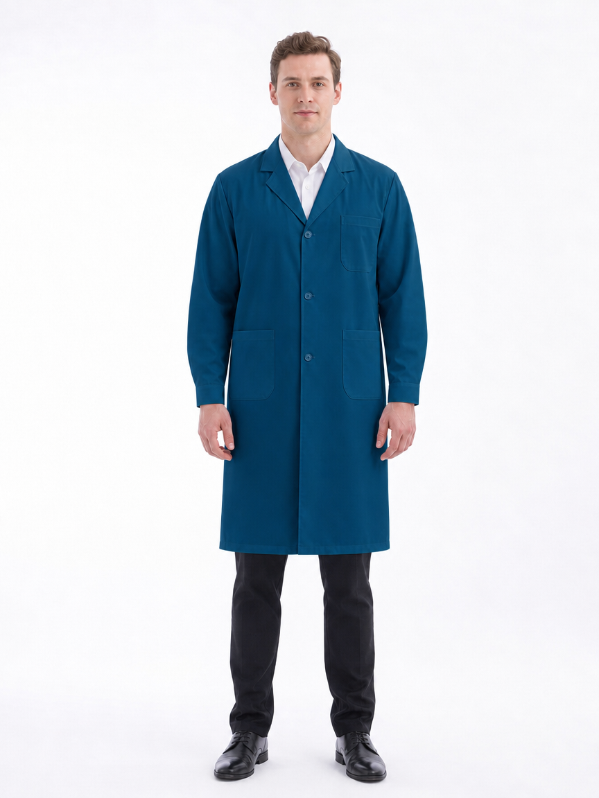 Men's Altair Classic Long Sleeve Lab Coat - Aegis Coat Peacock Blue
