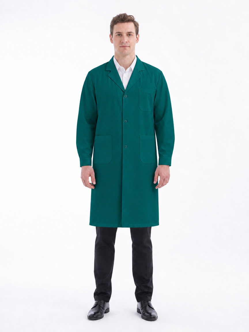 Men's Altair Classic Long Sleeve Lab Coat - Aegis Coat Green