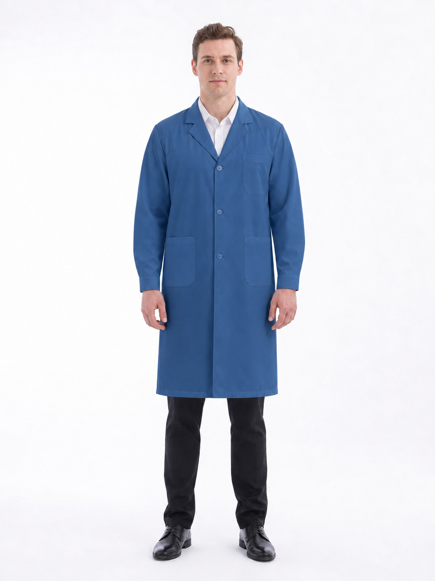 Men's Altair Classic Long Sleeve Lab Coat - Aegis Coat Indigo