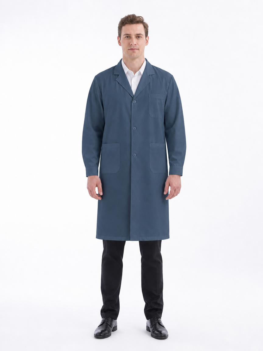 Men's Altair Classic Long Sleeve Lab Coat - Aegis Coat Indigo Blue