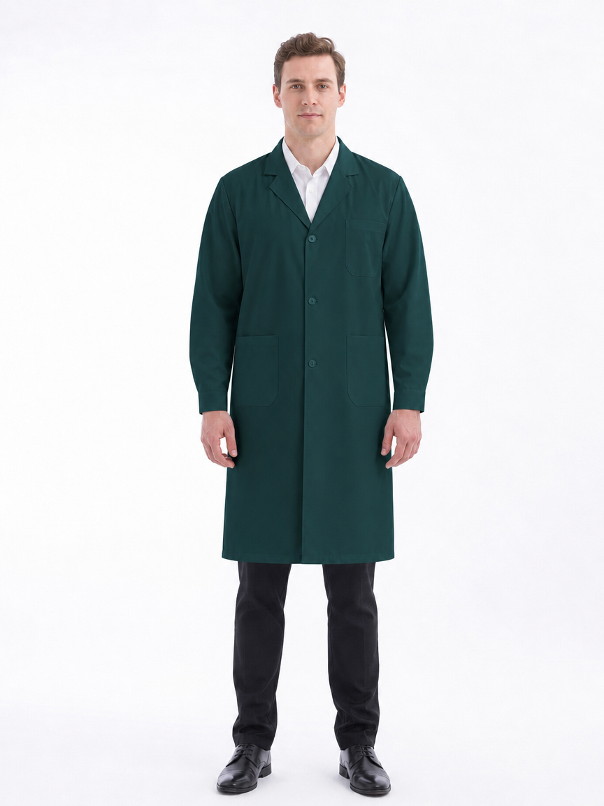 Men's Altair Classic Long Sleeve Lab Coat - Aegis Coat Dark Green