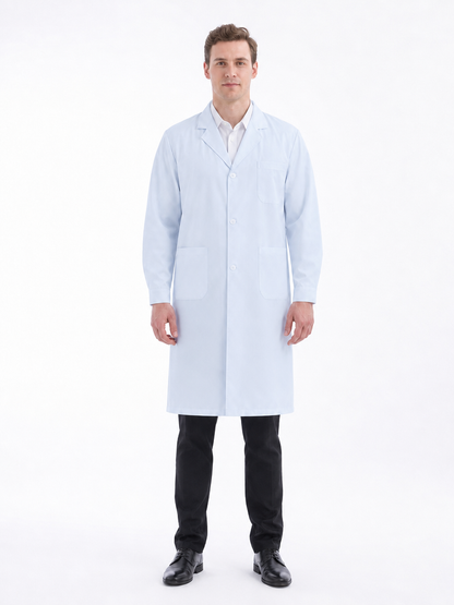 Men's Altair Classic Long Sleeve Lab Coat - Cotura White