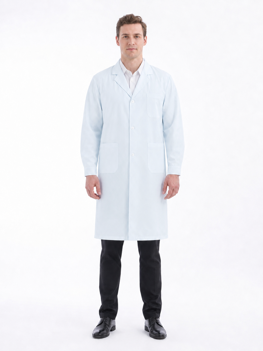 Men's Altair Classic Long Sleeve Lab Coat - Cotura Warm White