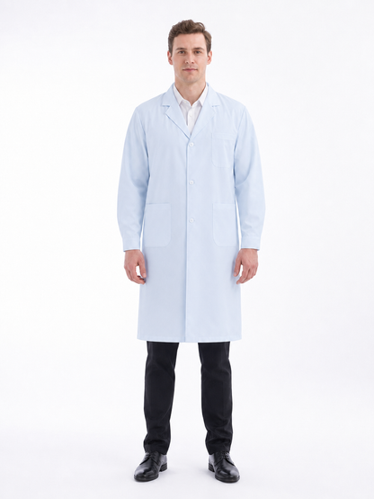 Men's Altair Classic Long Sleeve Lab Coat - Cotura Cool White