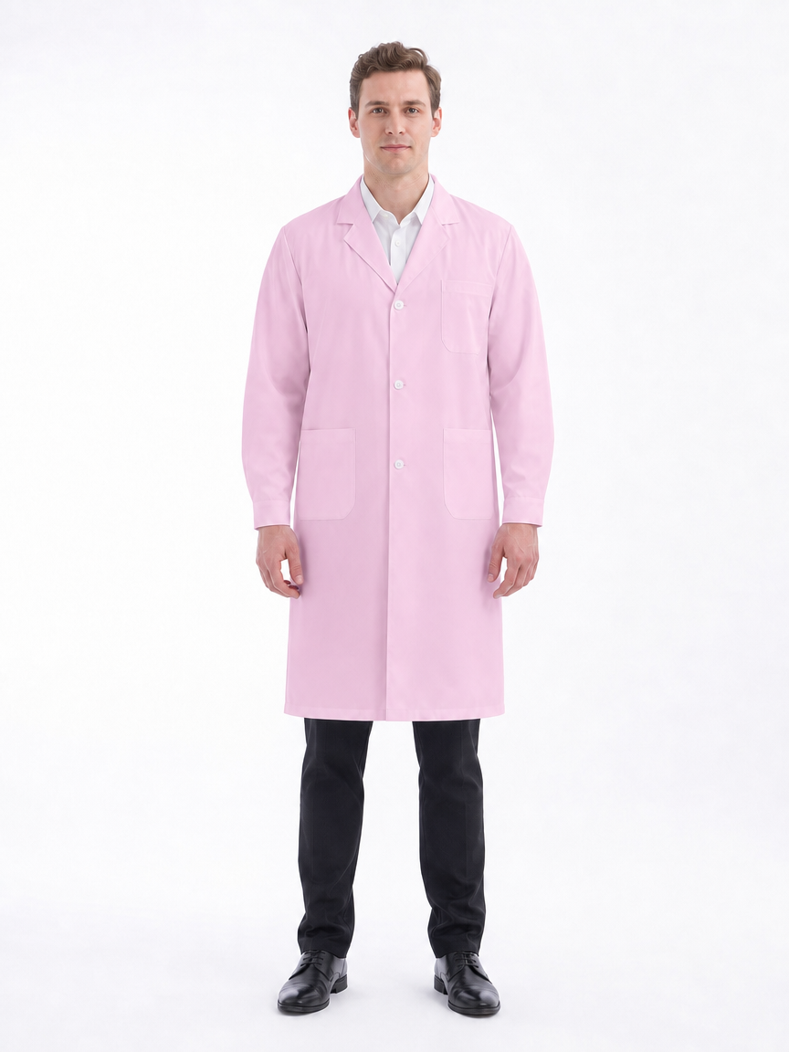 Men's Altair Classic Long Sleeve Lab Coat - Cotura Blush Pink