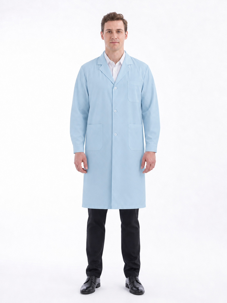 Men's Altair Classic Long Sleeve Lab Coat - Cotura Light Blue