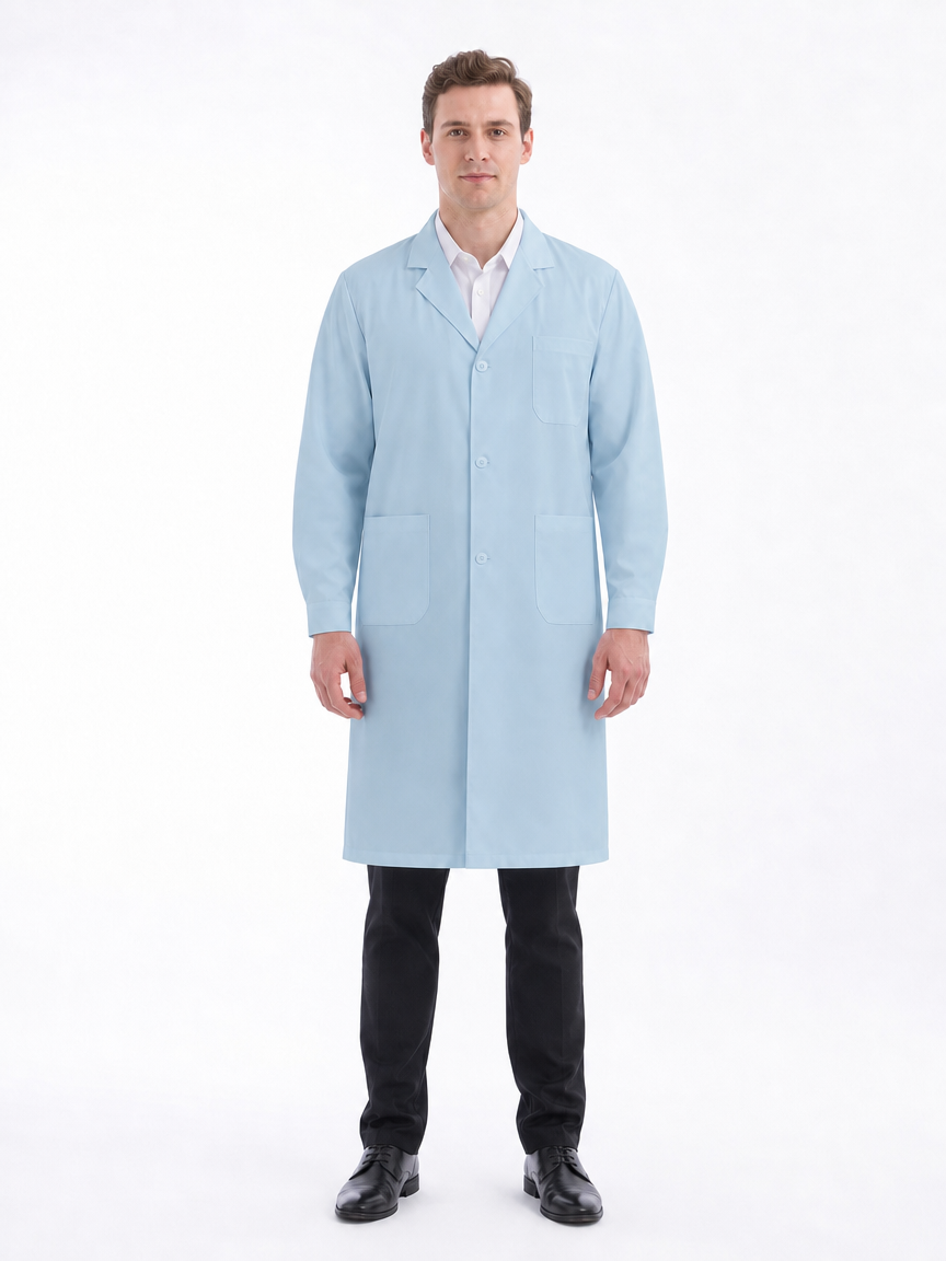 Men's Altair Classic Long Sleeve Lab Coat - Cotura Blue