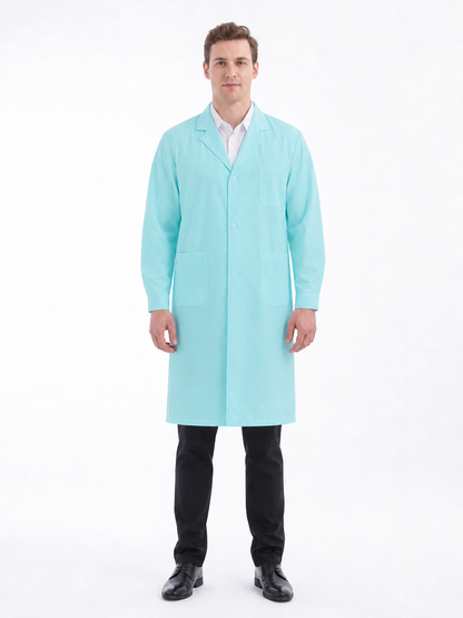 Men's Altair Classic Long Sleeve Lab Coat - Cotura Aqua Green