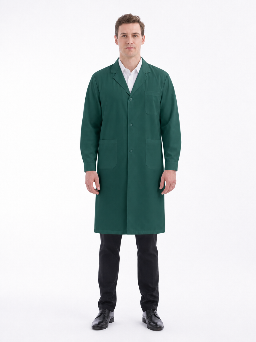 Men's Altair Classic Long Sleeve Lab Coat - Cotura Green