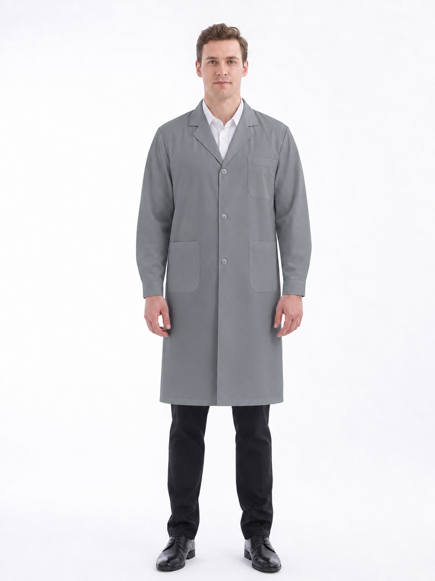 Men's Altair Classic Long Sleeve Lab Coat - Cotura Cool Gray