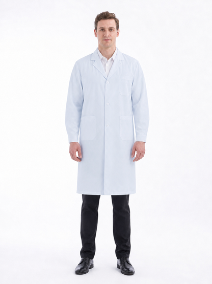 Men's Altair Classic Long Sleeve Lab Coat - Vela Blue White