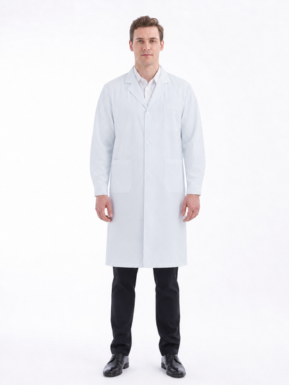 Men's Altair Classic Long Sleeve Lab Coat - Vela White
