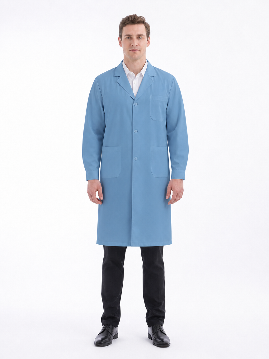 Men's Altair Classic Long Sleeve Lab Coat - Vela Dark Blue