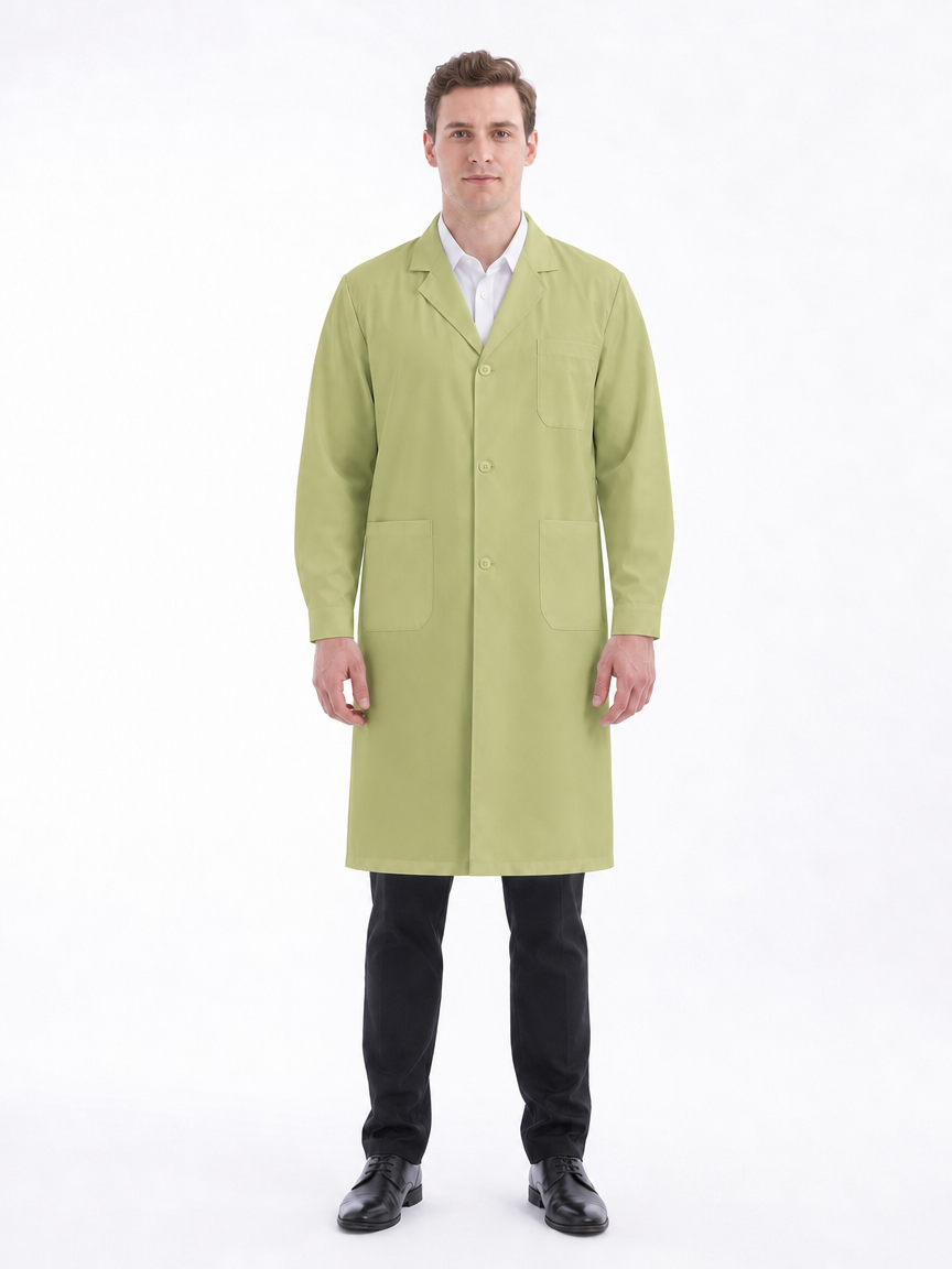 Men's Altair Classic Long Sleeve Lab Coat - Vela Apple Green