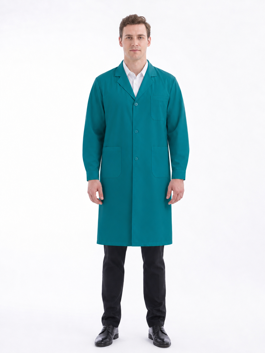 Men's Altair Classic Long Sleeve Lab Coat - Vela Lake Blue