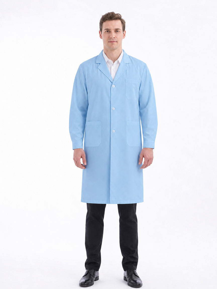 Men's Altair Classic Long Sleeve Lab Coat - Targa Blue