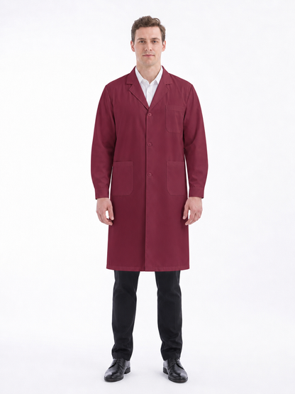 Men's Altair Classic Long Sleeve Lab Coat - Targa Maroon