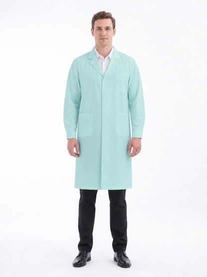 Men's Altair Classic Long Sleeve Lab Coat - Aegis Coat Aqua Green