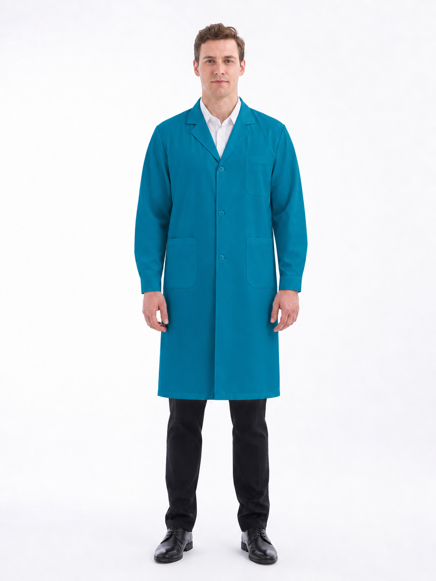 Men's Altair Classic Long Sleeve Lab Coat - Targa Teal