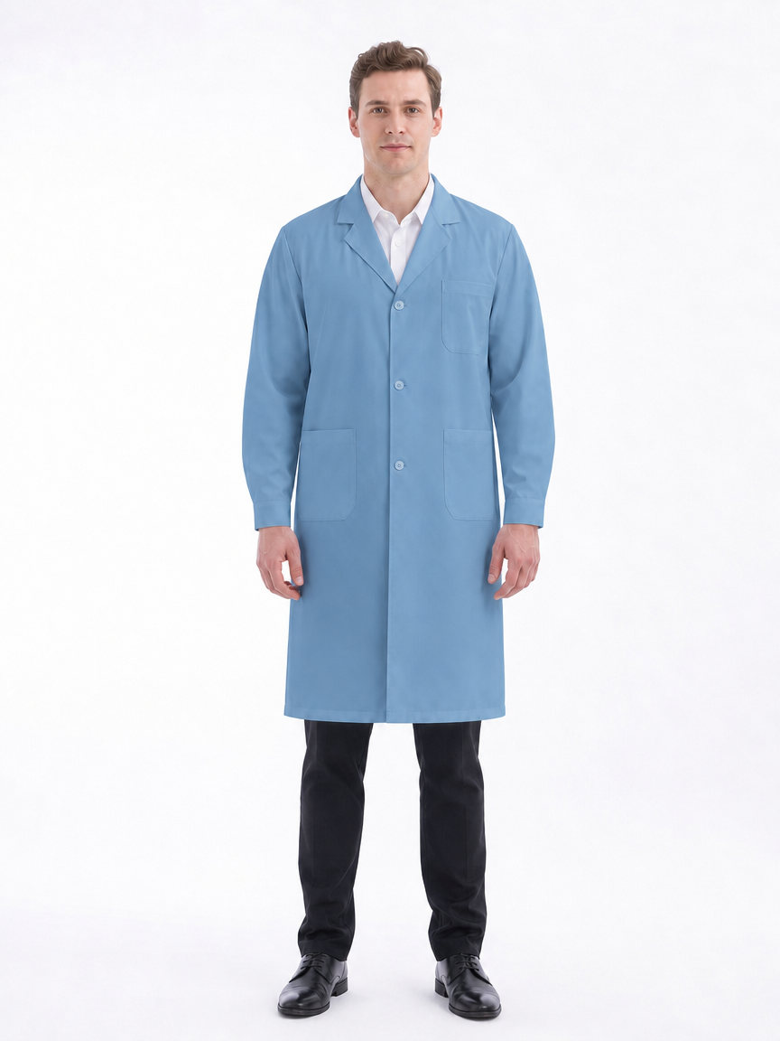 Men's Altair Classic Long Sleeve Lab Coat - Mova Dark Blue