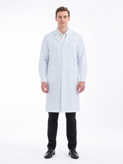 Men's Altair Classic Long Sleeve Lab Coat - Silvex White